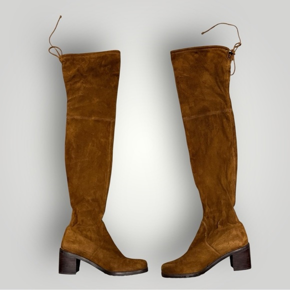 Stuart Weitzman Brown Suede Over The Knee Tie Tall Boot Size 8.5 - Picture 2 of 9
